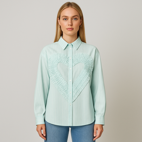 The Amara Heart Ruffle Shirt-Ava Maren