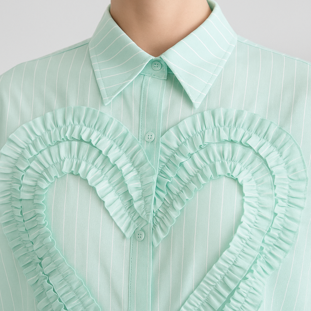 The Amara Heart Ruffle Shirt-Ava Maren