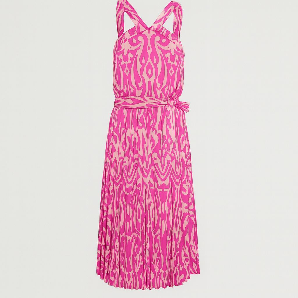 The Callista Pleated Halter Dress-Ava Maren