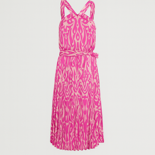 The Callista Pleated Halter Dress-Ava Maren