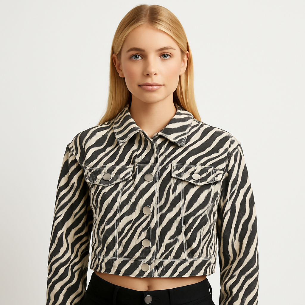 The Kaia Zebra Crop Jacket-Ava Maren