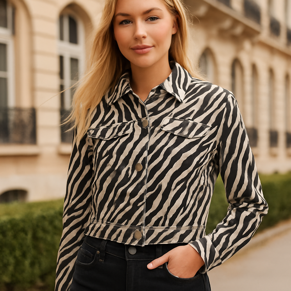 The Kaia Zebra Crop Jacket-Ava Maren