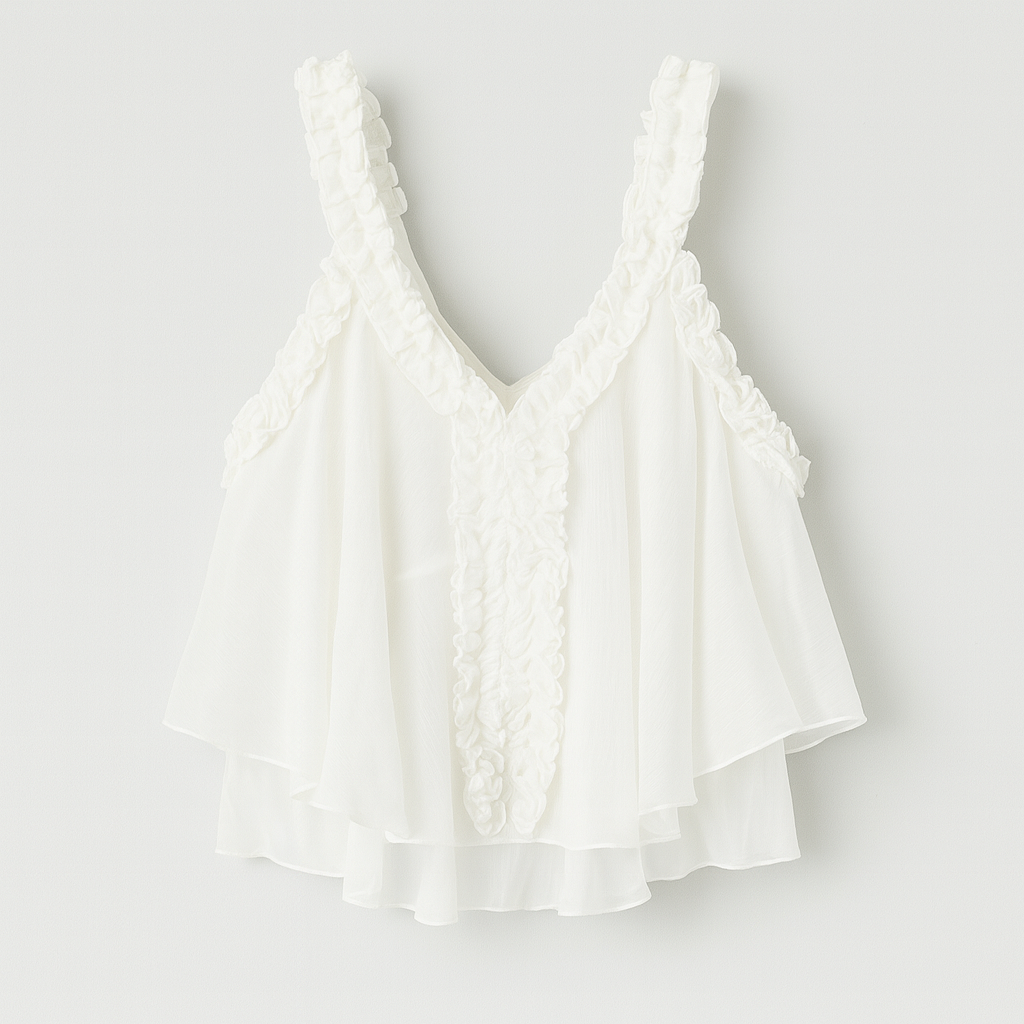 The Liana Ruffle Chiffon Top-Ava Maren