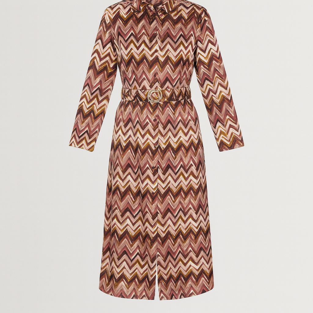The Marigold Chevron Shirt Dress-Ava Maren