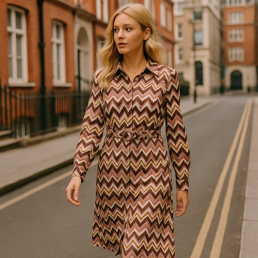The Marigold Chevron Shirt Dress-Ava Maren