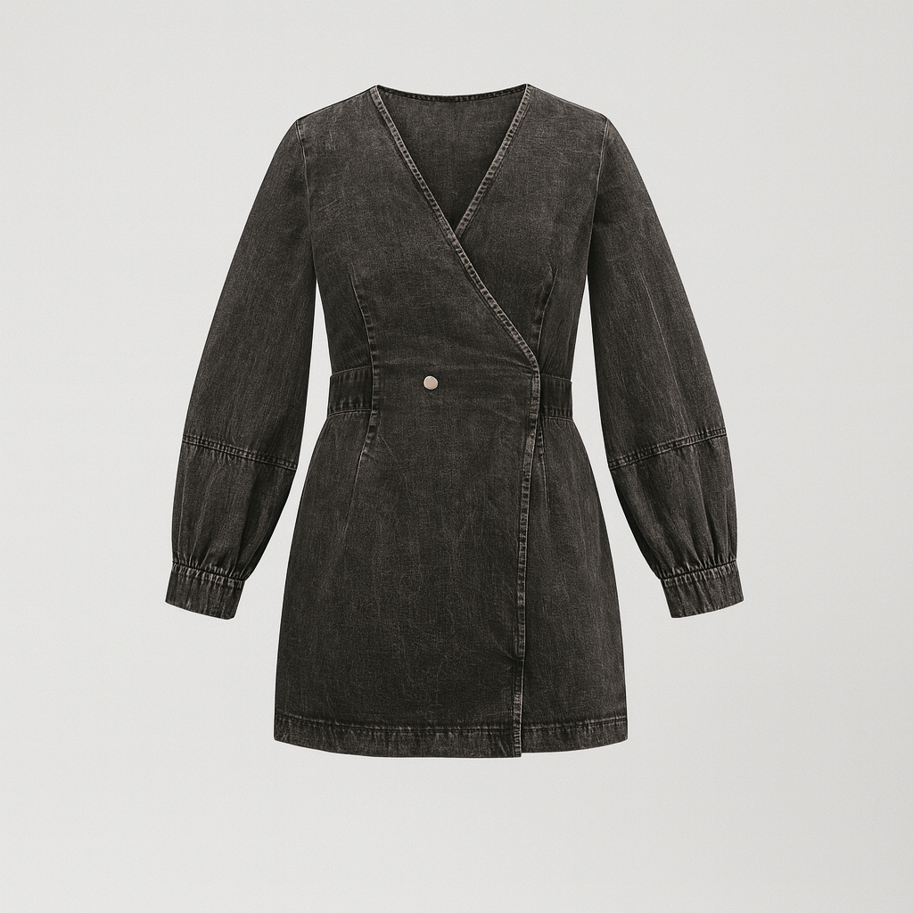 The Rowan Wrap Denim Dress-Ava Maren