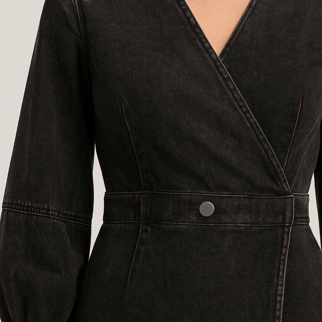 The Rowan Wrap Denim Dress-Ava Maren