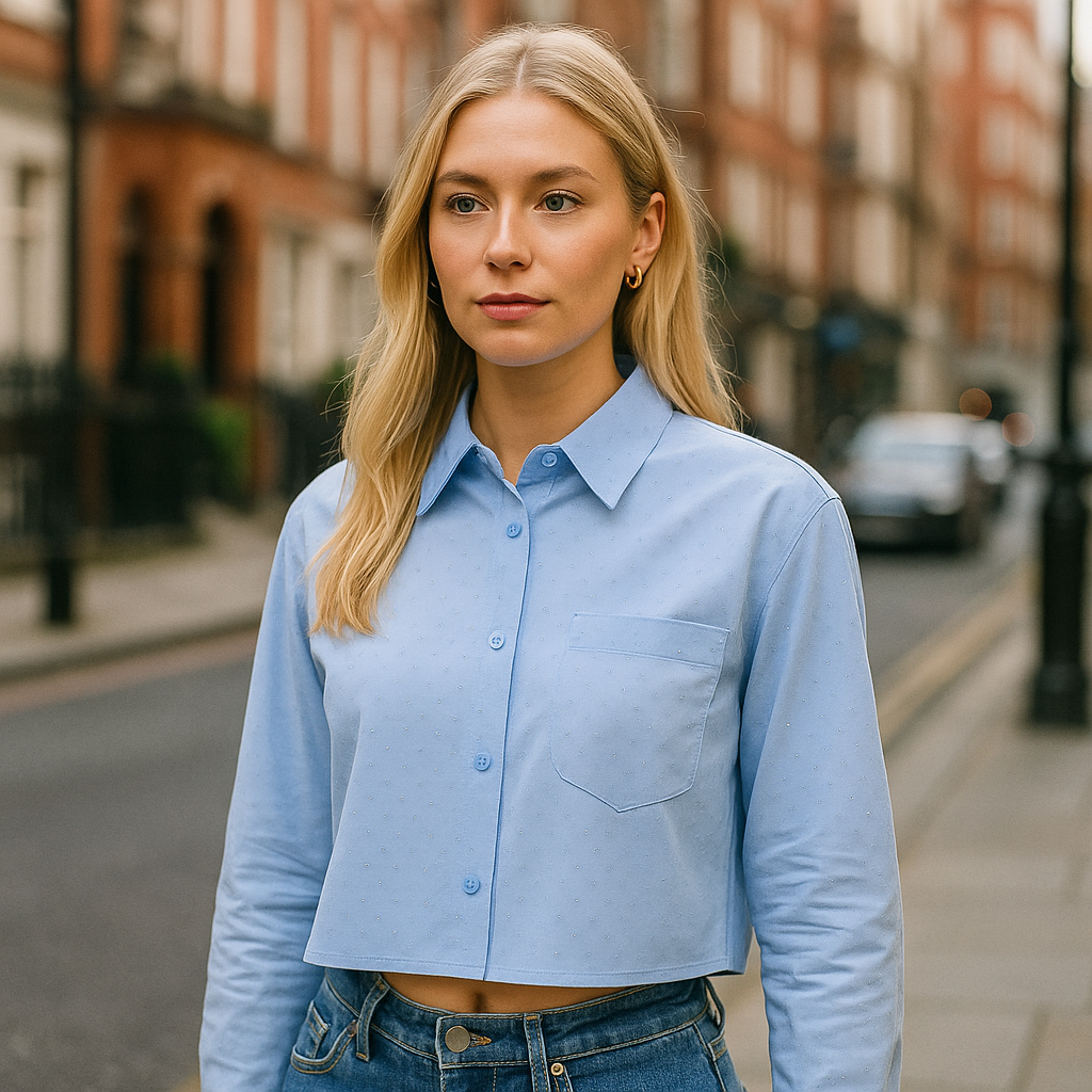 The Skyline Cropped Shirt-Ava Maren