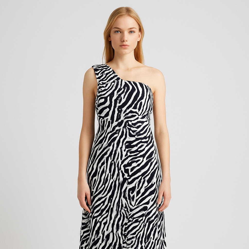 The Zaria One-Shoulder Midi Dress-Ava Maren